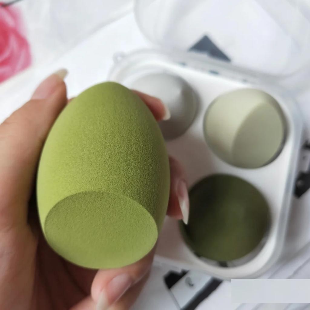 Mút trang điểm hình trứng Hộp 4 mút tán kem nền màu Pastel mềm mịn dễ dàng vệ sinh Michaen
