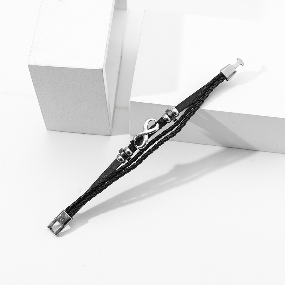 1 Vòng Tay Da PU Nhiều Lớp Phong Cách Retro Âu Mỹ Cá Tính