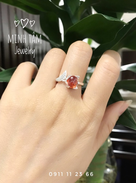 Nhẫn hồ ly bạc ta gắn đá đủ màu theo mệnh-Minh Tâm Jewelry