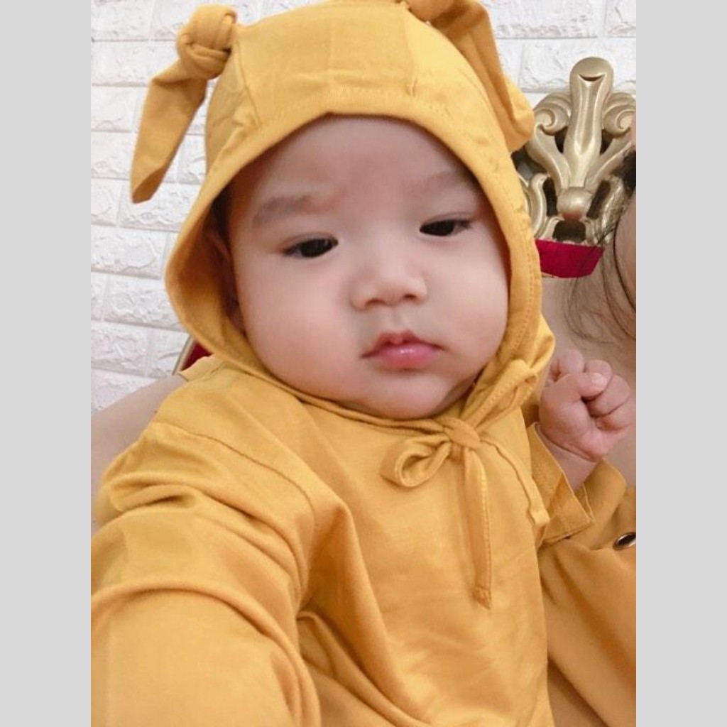 Bộ Minky Mom Cho Bé  Bộ Mũ Tai Thỏ Minky Mom Cho BéTrai Bé Gái - Chất Thun Lạnh Cao Cấp Siêu Mềm Mịn Mát