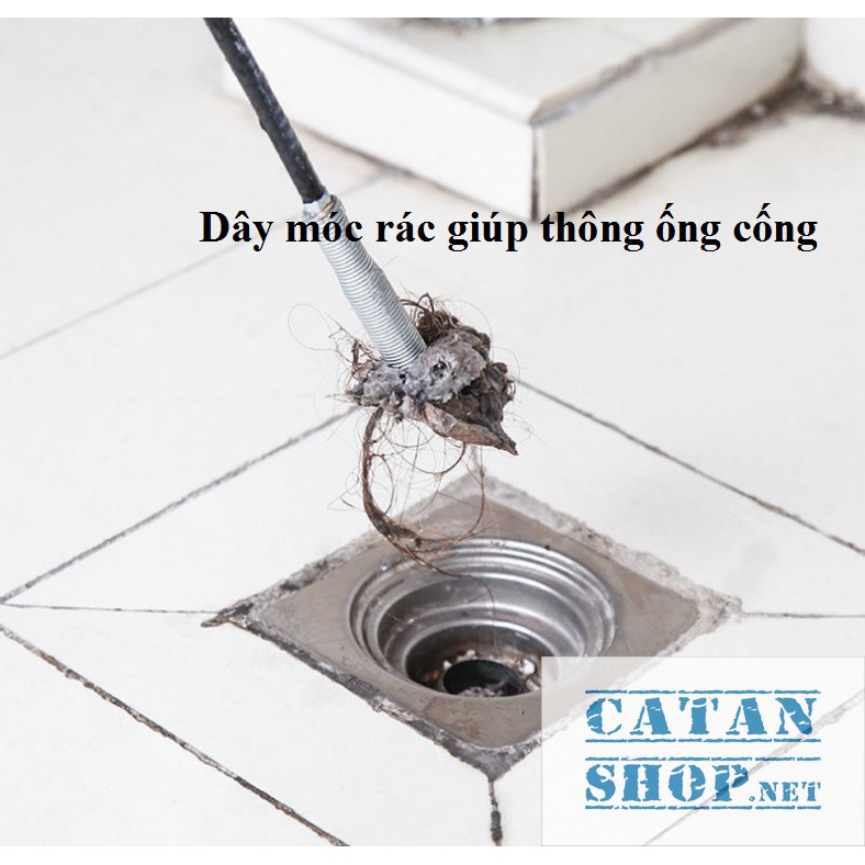 [GIÁ RẺ NHẤT] Dây thông cống, dây lấy rác ngăn nghẹt cống, dụng cụ thông cống móc rác lò xò đa năng GD385-DTCong