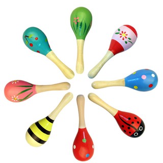 JC Wooden Maracas Wood Rattles for Baby Kids Toddles Hand Toy Small Size