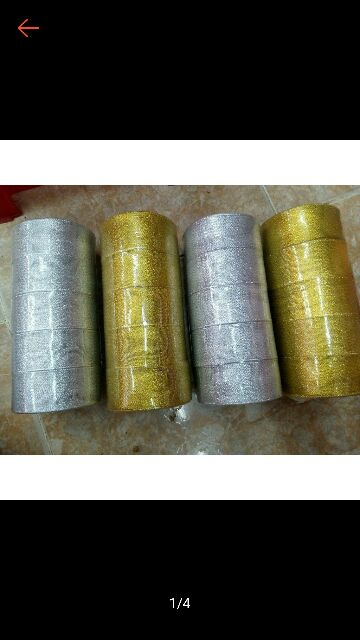 Ruy băng nhũ kim tuyến 4cm ( cuộn )