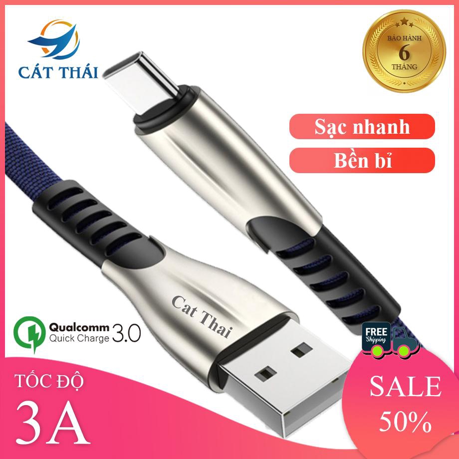 Dây cáp sạc nhanh cổng lightning type-c micro 3A tương thích các dòng IOS và Android như IPhone SamSung XiaoMi