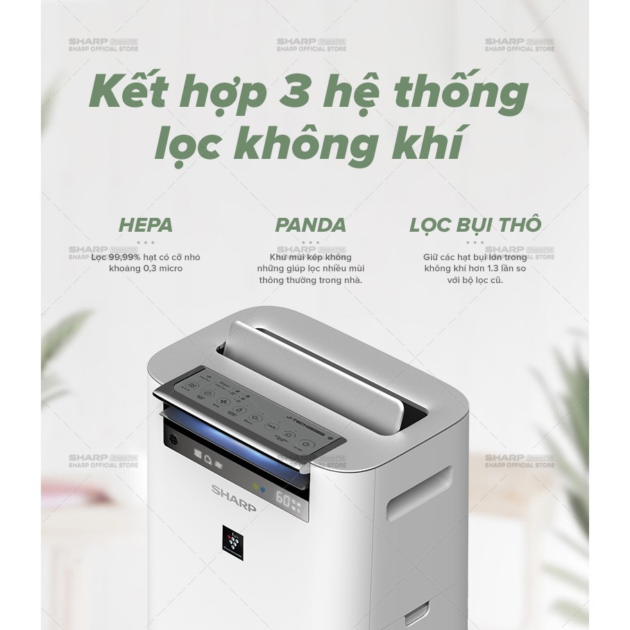 Máy Lọc Không Khí Sharp KC-G50EV-W Inverter Tặng Quạt PJ-S40RV-WH