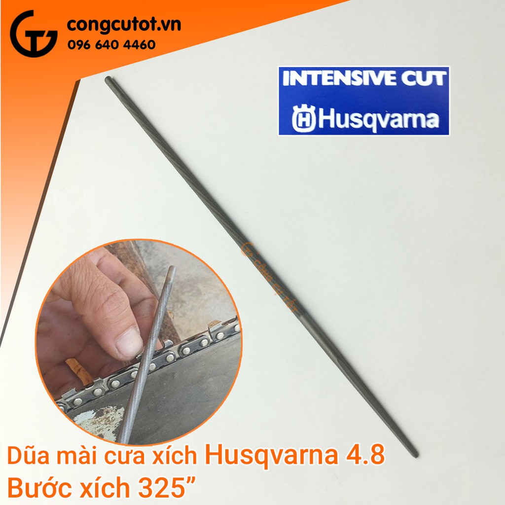 Dũa xích máy cưa Φ4.8 x 200mm bước xích 325 HusqvarmaThụy Điển