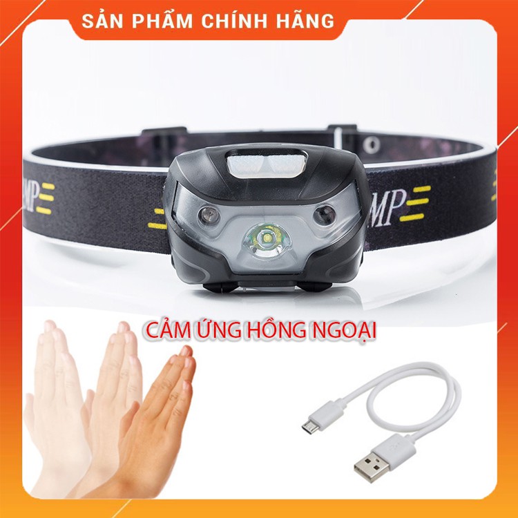 Đèn Pin Đội Đầu Mini Chống Nước Có Đèn LED Cảm Biến Hồng Ngoại Tiện Lợi