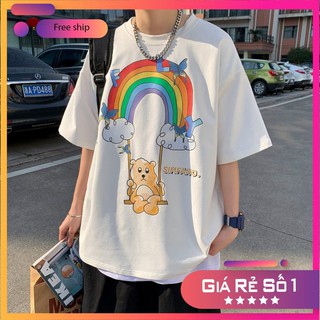 Áo thun tay lỡ unisex form rộng, áo phông tay lỡ haza unisex atl06