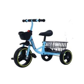 Xe đạp 3 bánh trẻ em có đệm và giỏ sau 6611 (kèm đồ làm vườn)