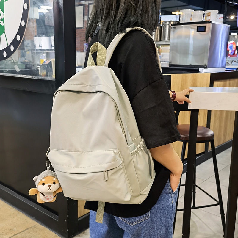 Menas Ba Lô Học Sinh Cỡ Lớn Màu Trơn Đơn Giản Phong Cách Hàn Quốc Màu Sắc