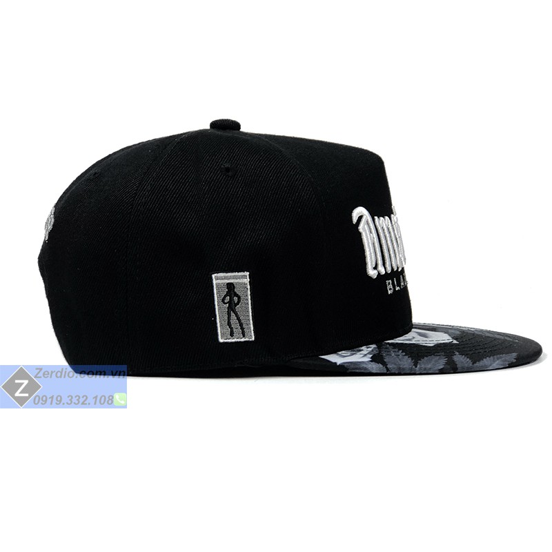 Nón nam snapback đen đẹp thêu họa tiết chữ cá tính - SN09