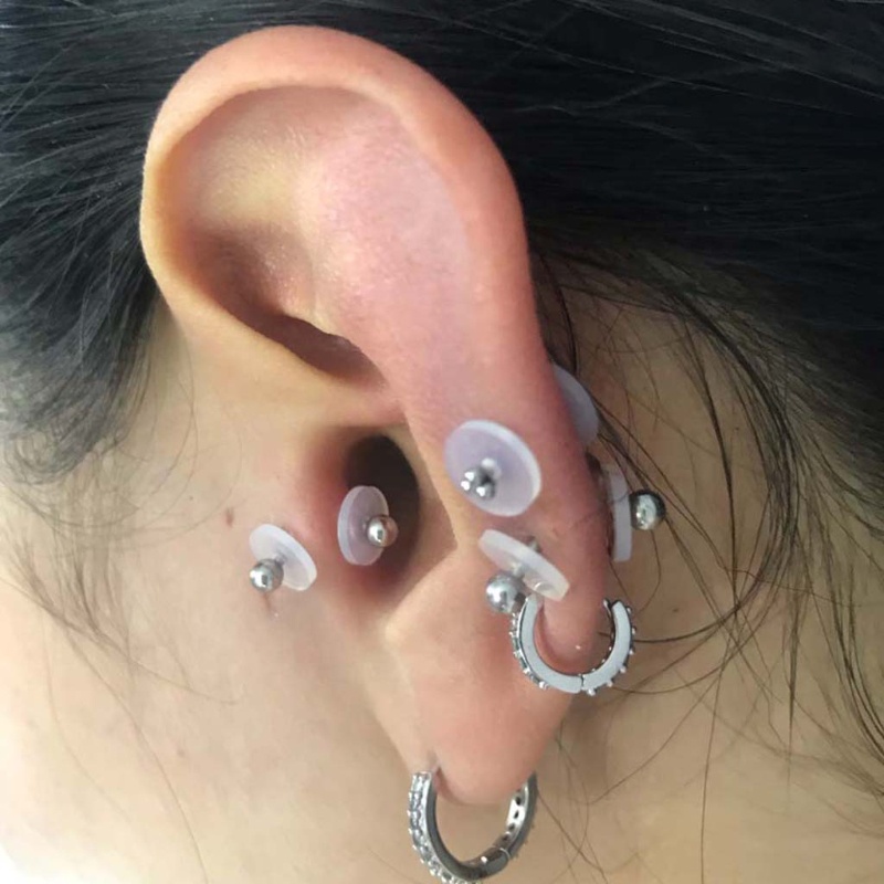 Khuyên Xỏ Môi Bằng Silicone Polyps Chống Nhiễm Trùng