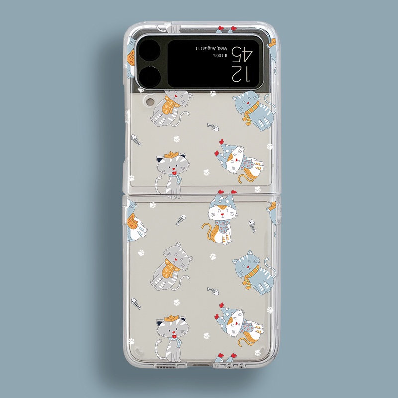 Ốp Điện Thoại Hình Mèo Hoạt Hình Cho samsung z flip z 4 / z flip3 5g
