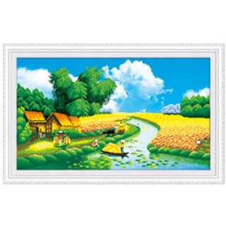 Tranh đính đá làng quê 1mx61cm