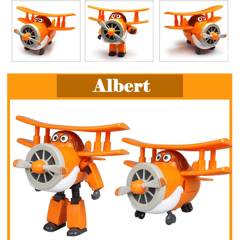 Super wings đội bay siêu đẳng Robot biến hình máy bay cỡ to - Bác Albert Thông Thái