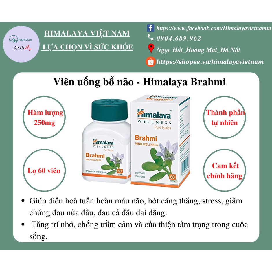 Viên uống bổ não, tăng cường trí nhớ - Himalaya Brahmi