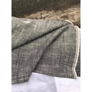 vải linen tưng 2 sợi đen gân