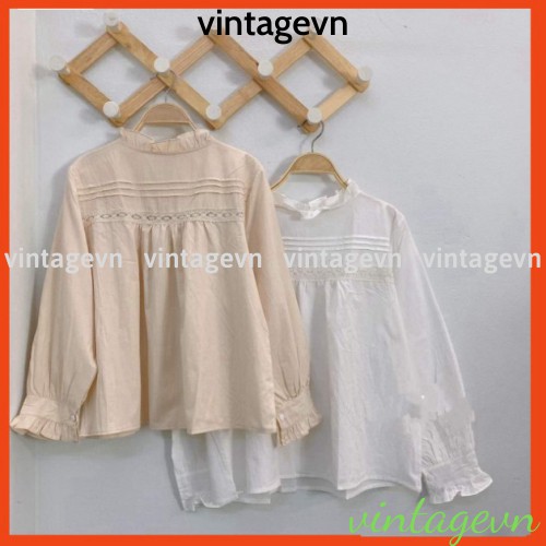Áo babydoll tiểu thư A260 cổ bèo ren ngực quảng châu Thời trang Xmin HIHISHOPHAHA