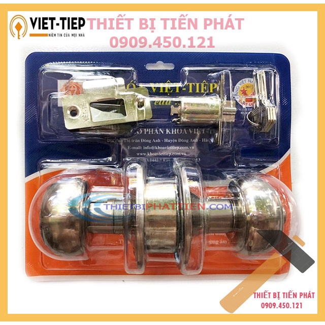 [CHÍNH HÃNG] Ổ Khóa Đấm, Ổ Khóa VIỆT TIỆP Tay Nắm Tròn 04206 Inox + CT3, Chuyên Khóa Phòng, Cửa Nhôm, Tolet