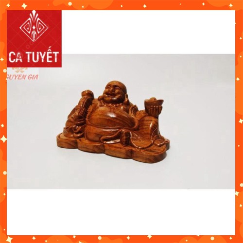 [Đồ Thờ Cúng] Tượng Phật Di Lặc Cầm Gậy Như Ý bằng gỗ huyết long (huyết rồng) để bàn làm việc ô tô