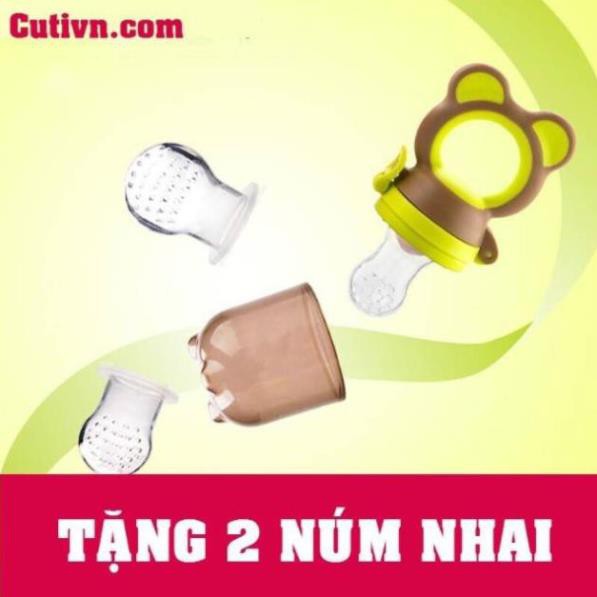 [freeship]Túi nhai chống hóc Kichilachi (Tặng kèm 2 núm sơ cua và dây xích cho bé)