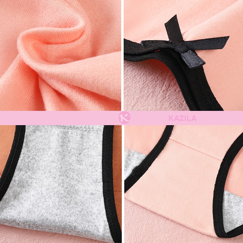 Quần lót nữ cotton cao cấp trơn viền đen, quần lót cotton kháng khuẩn co giãn 4 chiều thoáng khí Kazila QLH78 | BigBuy360 - bigbuy360.vn