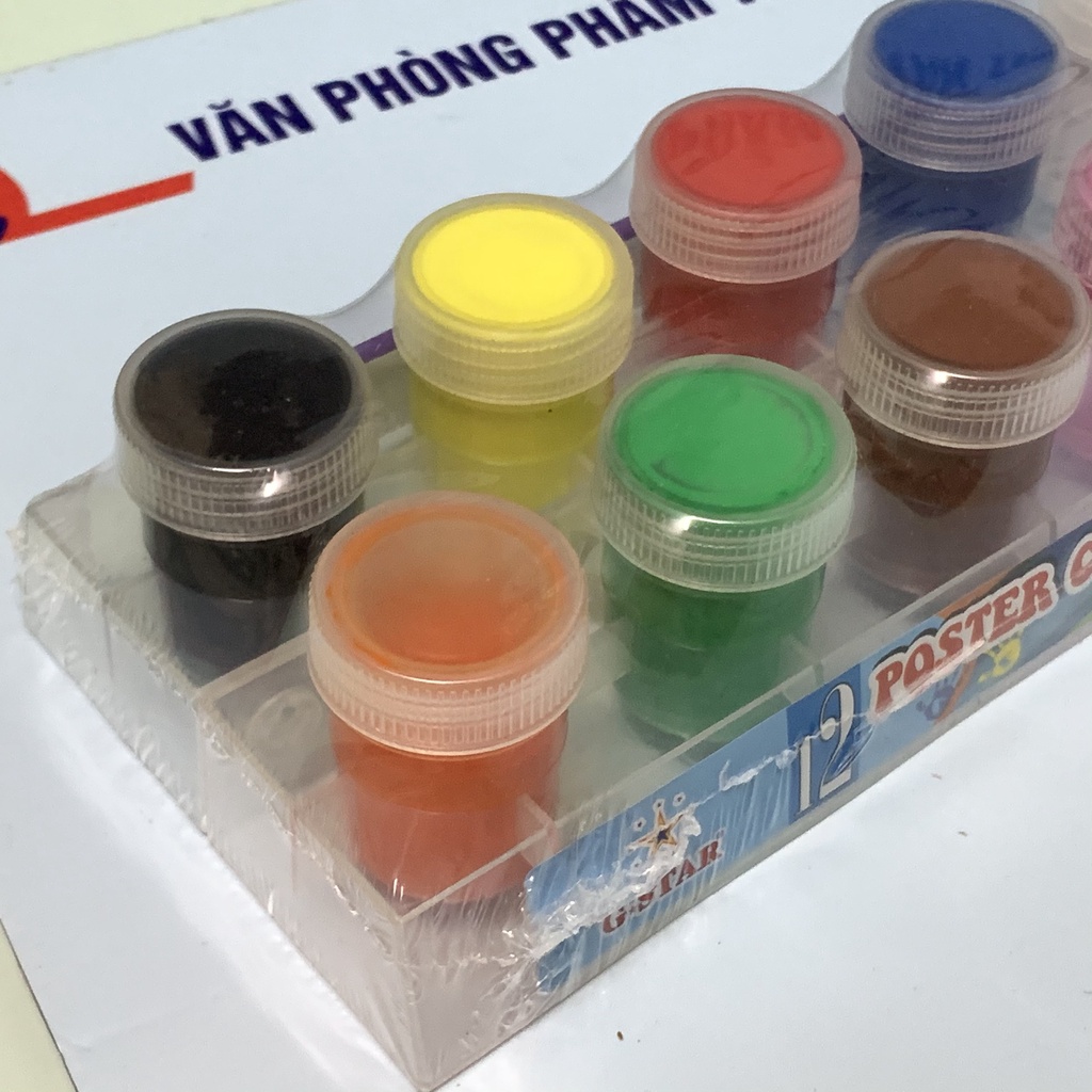 Màu Vẽ Poster Color - Tặng kèm cọ vẽ