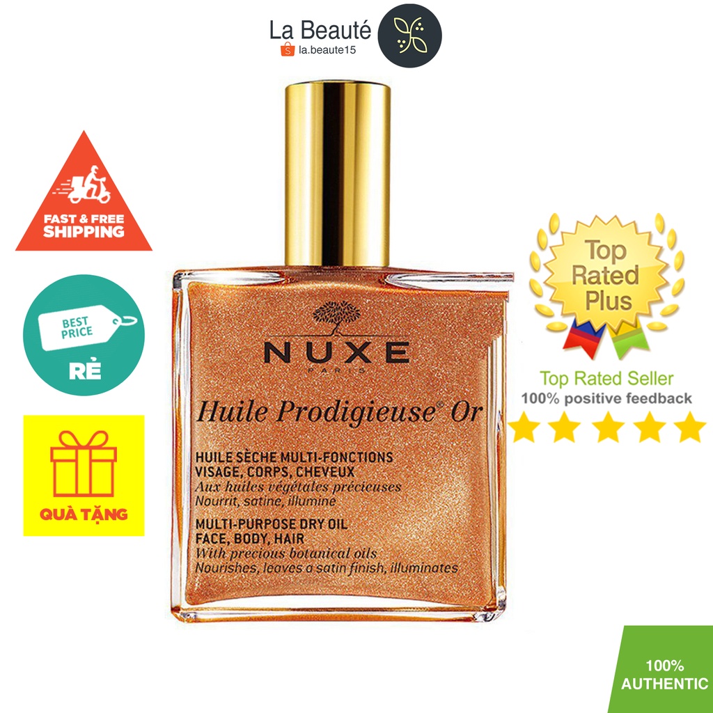 Huile Prodigieuse Or - Dầu Khô Đa Năng (có nhũ) 100ml