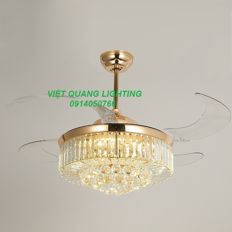 Quạt đèn chùm Pha lê cao cấp Việt Quang 6058i