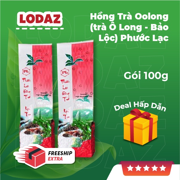 Hồng Trà Oolong (trà Ô Long - Bảo Lộc) Phước Lạc Gói 100Gr