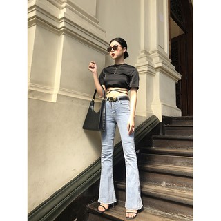 Áo croptop lụa mịn Novella Black Croptop