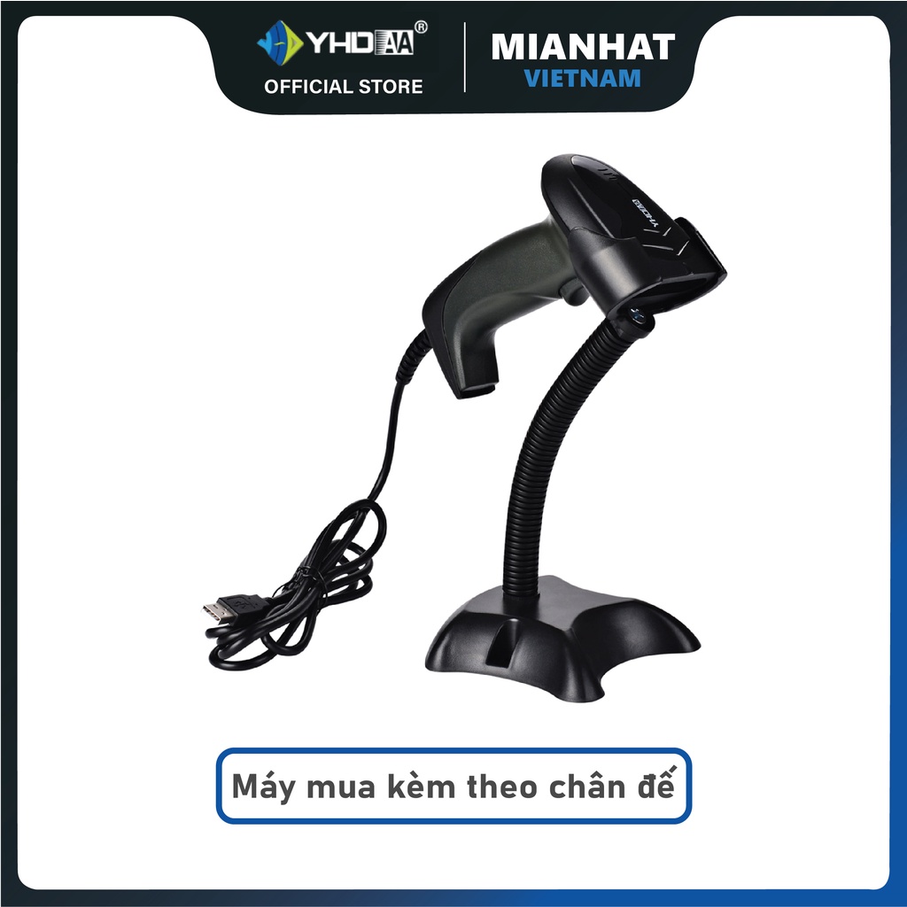 Máy quét mã vạch có dây YHD 1200C 1D, Đầu đọc mã vạch Barcode cắm dây trực tiếp dùng trên Máy tính