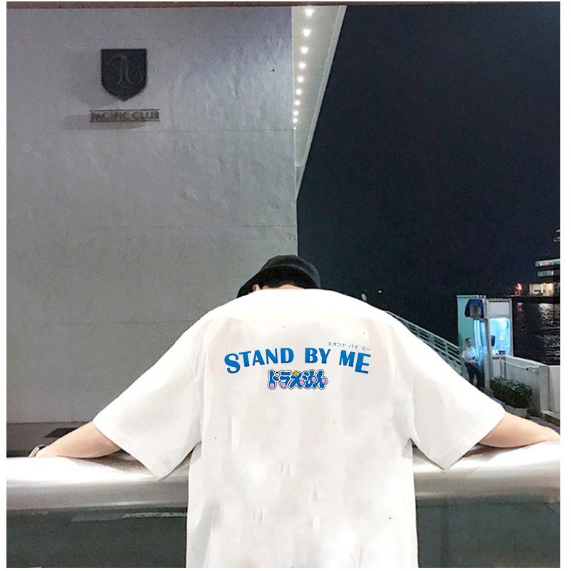 Áo thun unisex độc lạ chữ kiễu truyện tranh mèo máy form rộng vải dày mịn 2019T1807