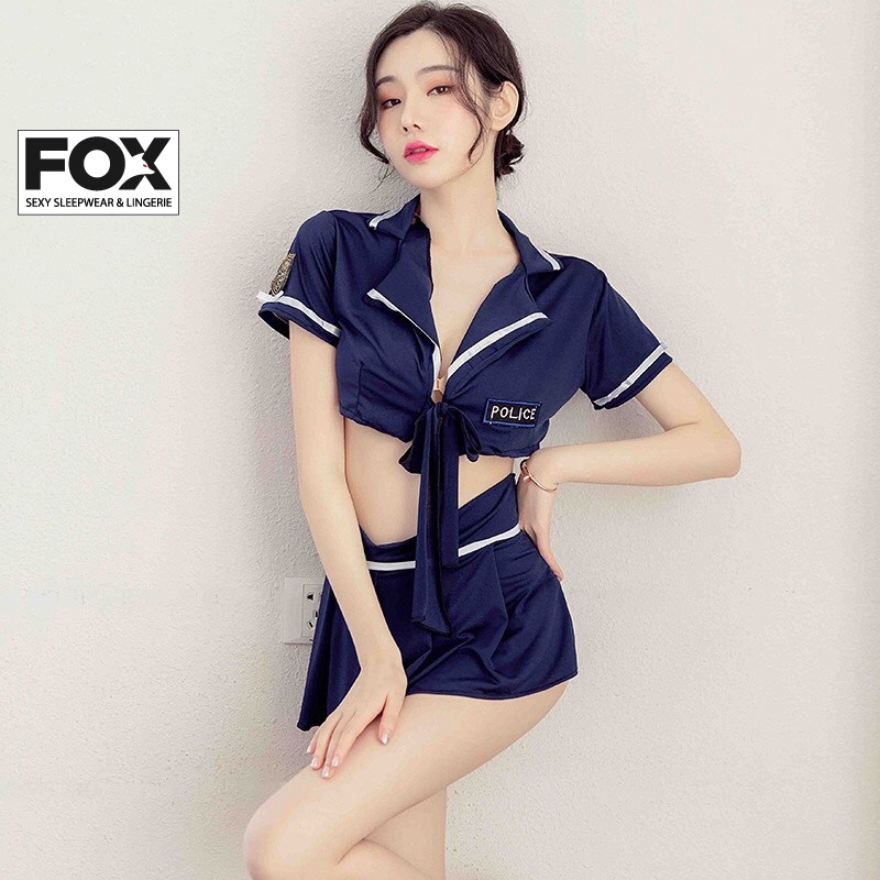 Đồ ngủ sexy cosplay cô nàng cảnh sát xanh navy gợi cảm quyến rũ 9400