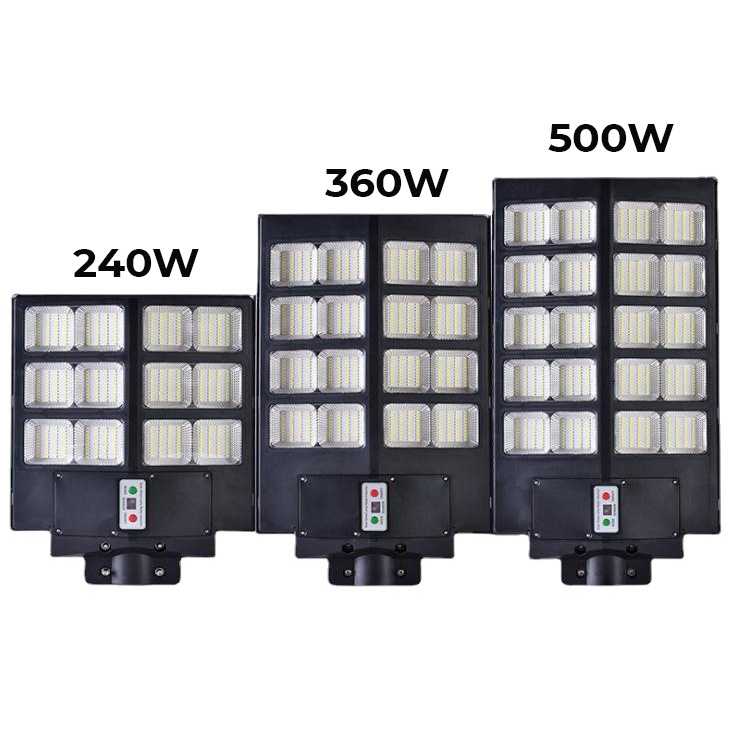 Đèn Năng Lượng Mặt Trời Liền Thể 2 Cánh KITAWA 240W, 360W, 500W, Cảm Biến Chuyển Động, BH 1 năm