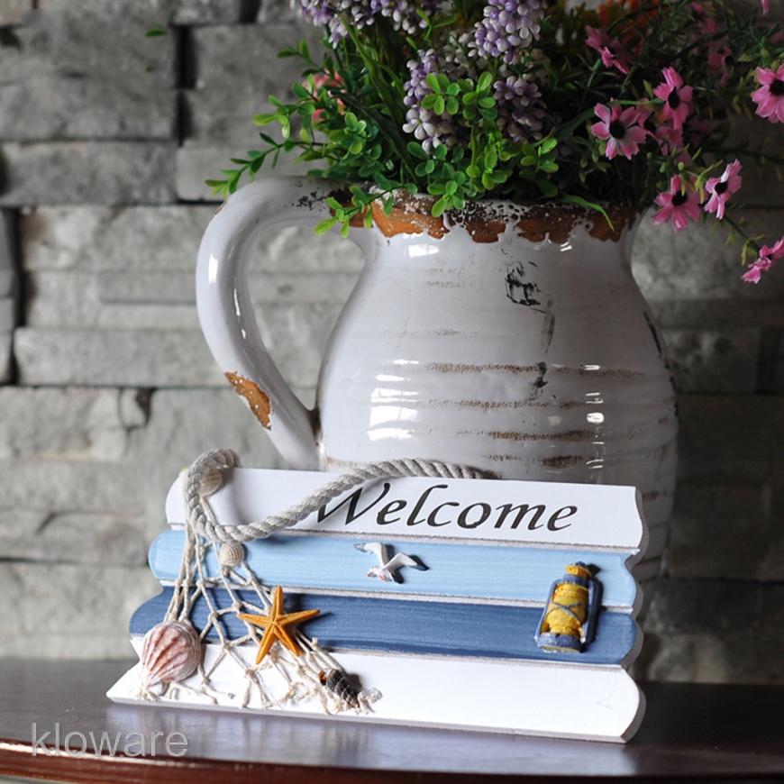 Biển hiệu Welcome bằng gỗ treo tường trang trí