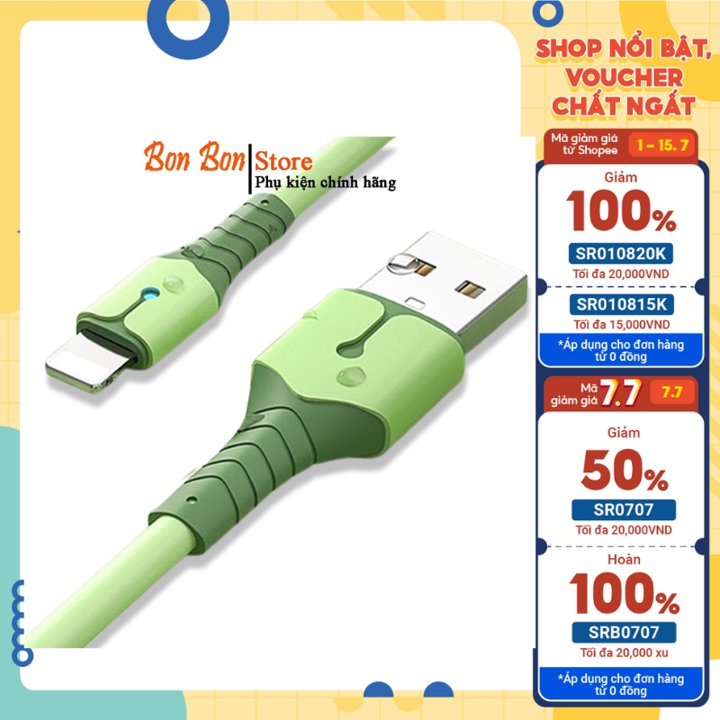 Dây sạc điện thoại IP / Type C / Micro USB sạc nhanh tương thích với các dòng máy IOS và Androi dài 1m