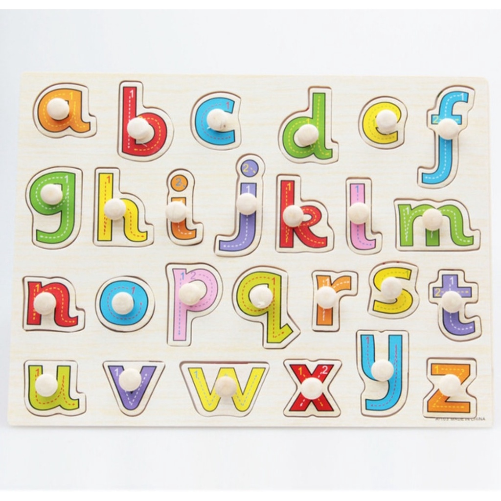 COMBO 3 BẢNG GỖ CÓ NÚM CHỮ CÁI HOA + THƯỜNG + 20 SỐ