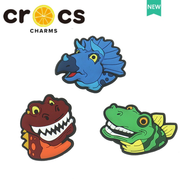 Phụ Kiện Khóa Giày crocs Hình Khủng Long Hoạt Hình DIY Thời Trang