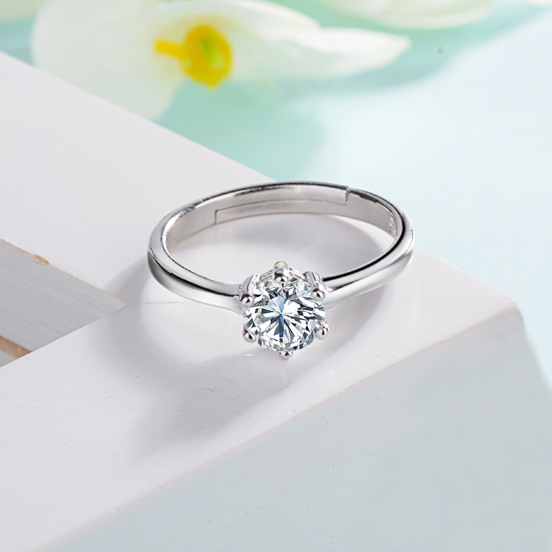 Nhẫn Nam Mạ Bạc Đính Đá Zircon Phong Cách Âu Mỹ