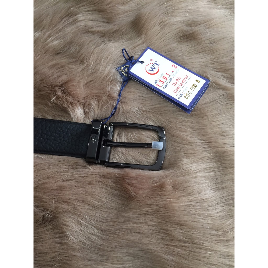 Thắt Lưng Nam Da Bò Cao Cấp Màu Đen WT Leather 1391.2