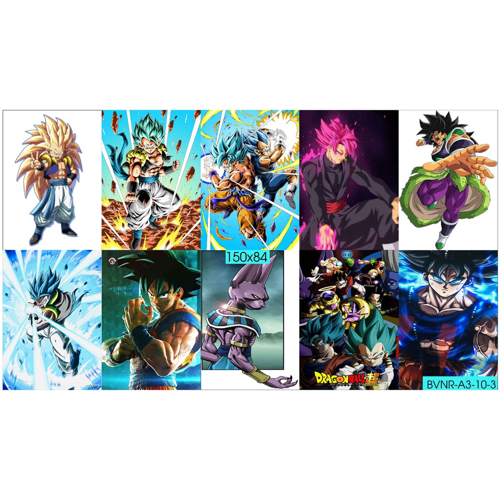 Combo Set 10 tờ Decal dán tường Bảy Viên Ngọc Rồng