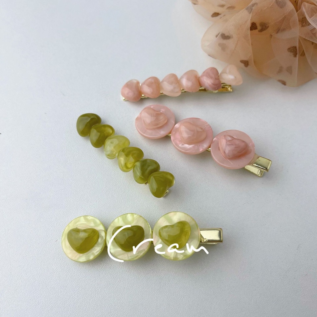 Kẹp Tóc Hình Trái Tim Bằng acrylic Thời Trang Mùa Hè Hàn Quốc 2022 Mới