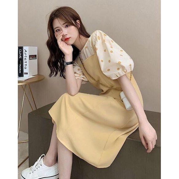 Váy yếm và áo chấm bi dễ thương S M L XL