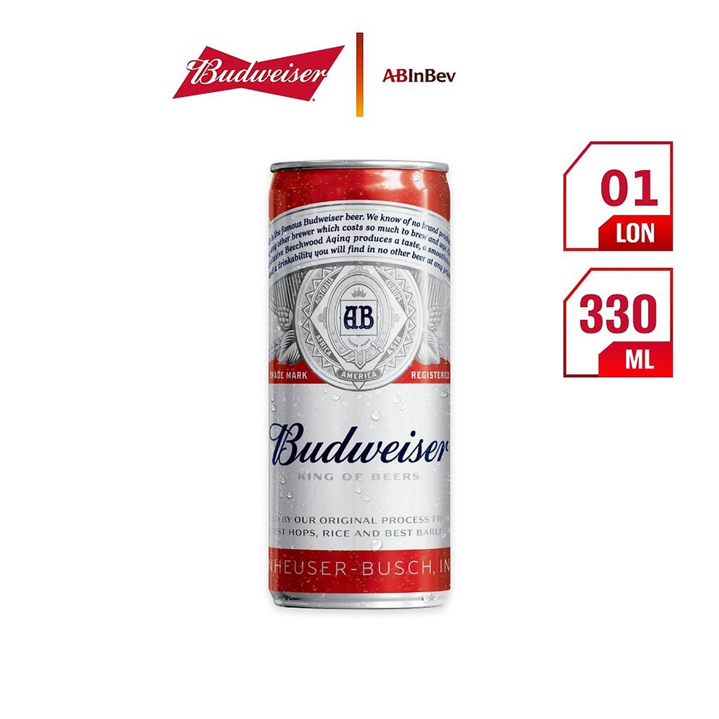 Bia Budweiser 330ml lon cao mẫu mới