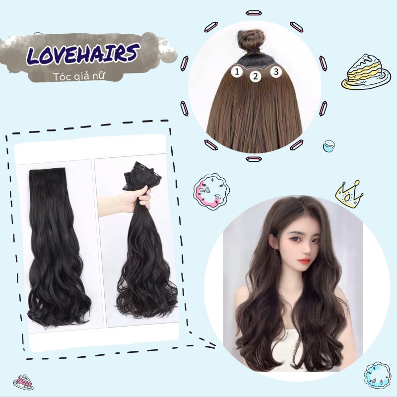 Tóc Giả Kẹp Xoăn Lơi Dài Được Làm Từ Tóc Tơ Nhật Siêu Mượt_TG13 - Love Hairs