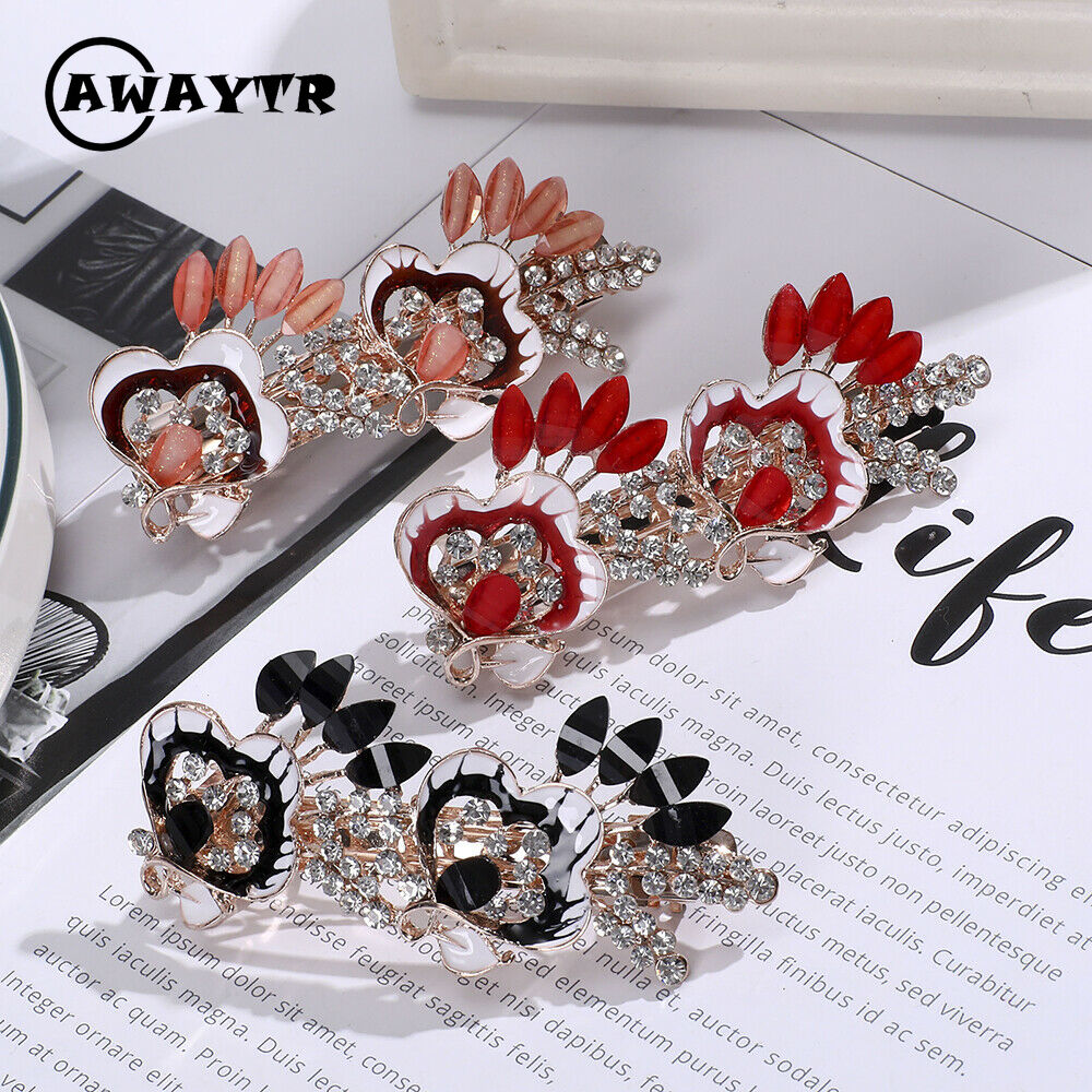 Hàn Quốc Retro Rhinestone Hoa Barrette Ghim tóc Phụ nữ Mùa xuân Kẹp tóc đuôi ngựa Phụ kiện tóc