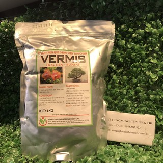 Phân trùn quế dạng viên tan chậm VerMis Hoa Lan, Bonsai 1kg