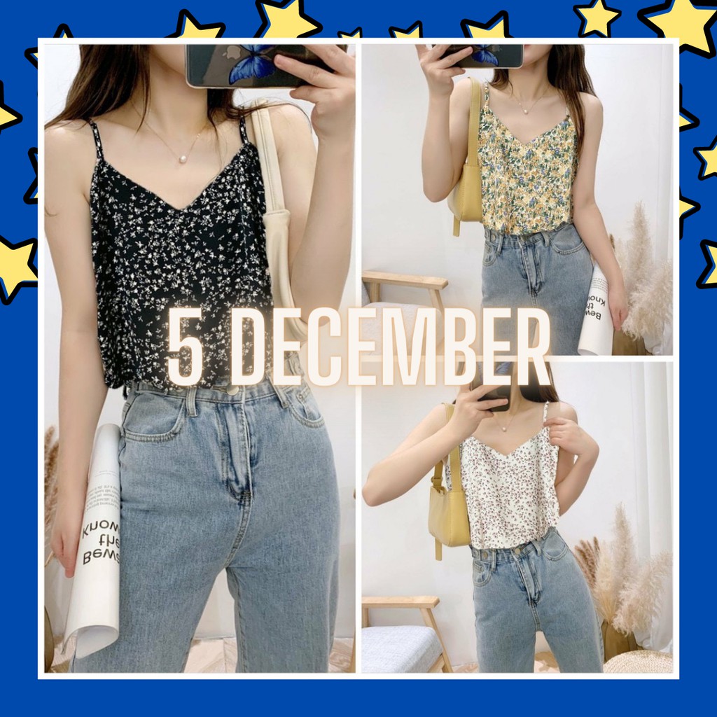 Áo Hai Dây Nữ Nhiều Màu Phong Cách Vintage HD09