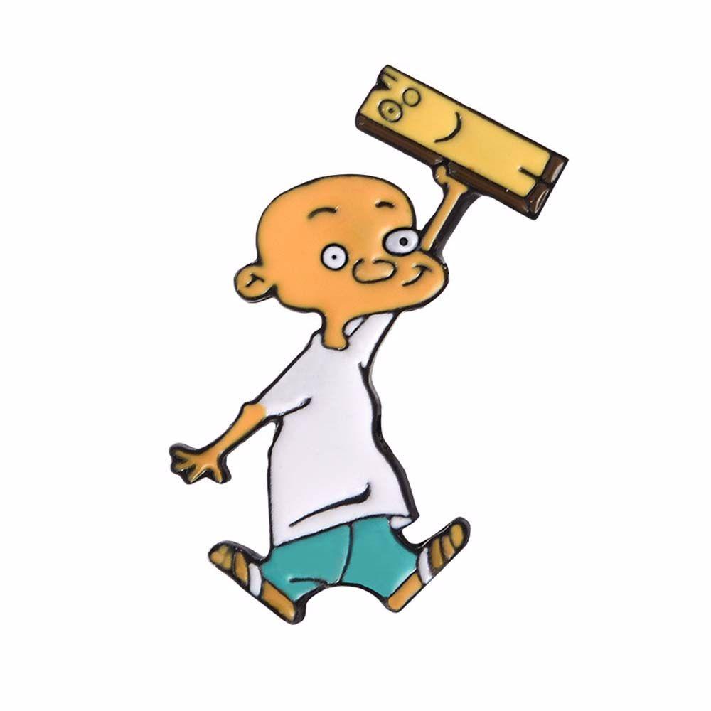 Lanfy Phụ Kiện Cài Áo Khoác Mũ Hoạt Hình Jonny and Plank Tráng Men Dùng Làm Quà Tặng Cho